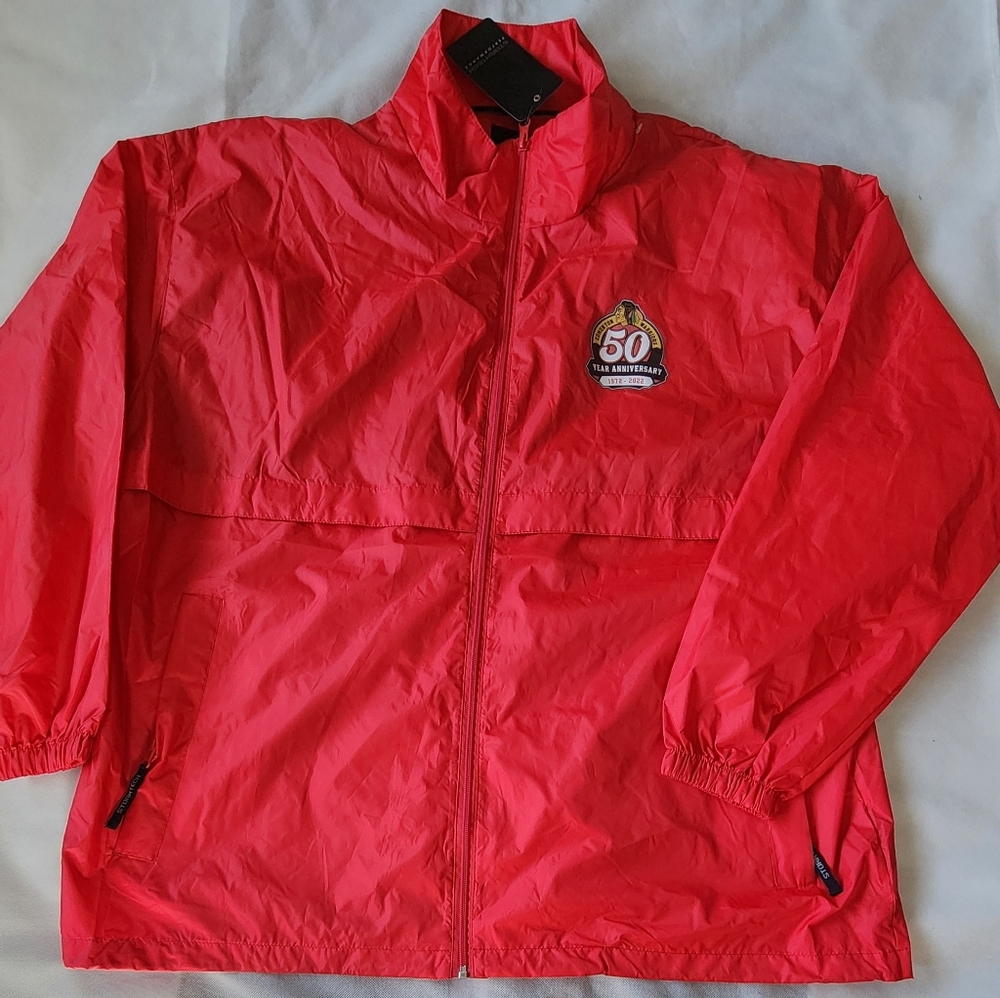 Stormtech Red Windbreaker with Edmonton Warriors 50th Anniversary Logo SZ 2XL